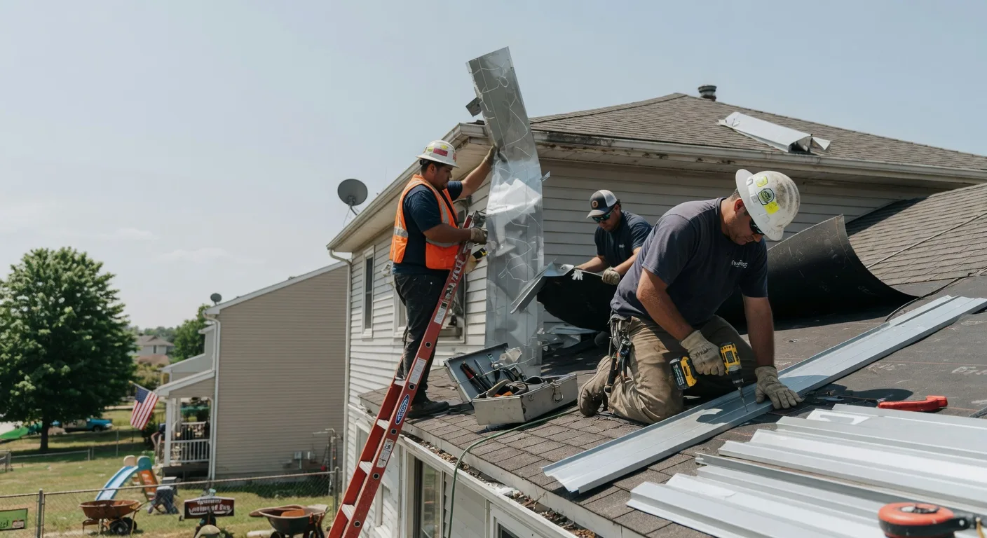 Storm Damage Metal Roof Repair in Grove City, MN